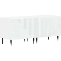vidaXL : Meuble TV blanc en panneaux de particules
