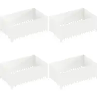 vidaXL Bordure de jardin, lot de 4, 100 x 60 x 35 cm, acier, blanc