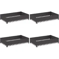 vidaXL Bordure de jardin, lot de 4, 100 x 60 x 20 cm, acier, noir