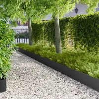 vidaXL Bordure de jardin, 10 pièces, 100 x 18 cm, acier, noir