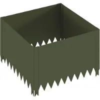 vidaXL Bordure de jardin, 60 x 60 x 35 cm, acier, vert olive