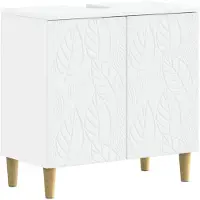 vidaXL Meuble sous-lavabo DELFT, blanc, 59,5 x 31,5 x 59 cm, fabriqué en panneaux de particules