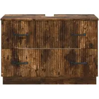 vidaXL Meuble sous-lavabo , modèle HOORN, imitation chêne fumé, 82 x 41 x 56 cm