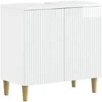 vidaXL Meuble sous-lavabo ARNHEM, blanc brillant, 59,5 x 31,5 x 59 cm