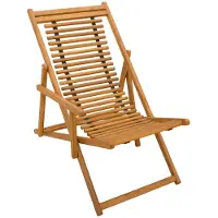 vidaXL : Transat 3 positions, en bois d'eucalyptus massif, finition naturelle