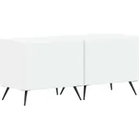 vidaXL : Meuble TV blanc en panneaux de particules
