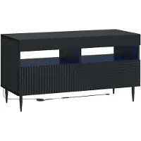vidaXL Meuble TV LED noir en panneaux de particules