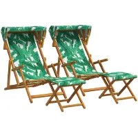 vidaXL : Ensemble de 4 chaises longues en bois d'eucalyptus massif, réglables en 3 positions