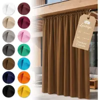 Pemicont Lantigo Rideau extérieur Marron 155x190 cm résistant intempéries | Rideau terrasse pergola brise-vue soleil passe-tringle