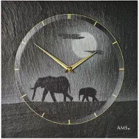 AMS Wanduhr Schiefer - 9524