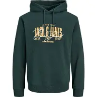 Jack & Jones Sweat-shirt 'JJAERO' vert foncé / orange pastel / blanc