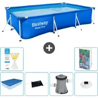 Bestway Steel Pro, piscine rectangulaire - 300x201x66 cm - Composée de 5 parties - Modèle S154