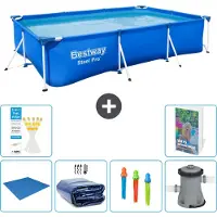 Bestway Steel Pro, piscine rectangulaire - 300x201x66 cm - Composée de 5 parties - Modèle S46