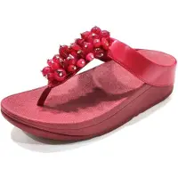 FitFlop Fino Bead Cluster Toe Post Sandals Rouge EU 40 Femme
