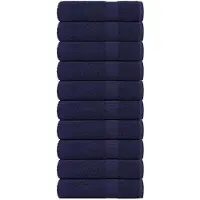 vidaXL Serviettes de douche 10 pcs bleu marine 70x140 cm 100% coton