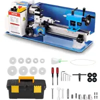 Vevor Tour à Métaux d'Établi 180x305 mm 550 W Tour Métaux de Précision