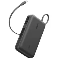 Belkin Batterie externe BoostCharge 20 000 mAh avec charge rapide PD 45W, écran intégré et câble intégré 1A1C