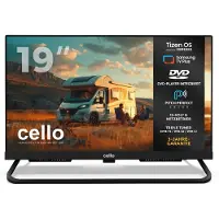Cello Téléviseur LED de camping 19 pouces « Smart » avec TizenOS de Samsung, triple tuner, son « Pitch Perfect », tension multiple 12 V/24 V/230 V – idéal pour les camping-cars et les caravanes