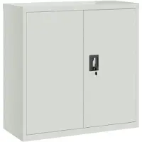 vidaXL Armoire de bureau avec 2 portes Gris 90 cm Acier