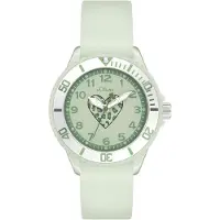 s.Oliver Montre pour enfants - Ronde - Verte - 38 mm - Montre en plastique avec mouvement à quartz