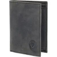 OXMOX Cuir porte-monnaie Leather RFID Protect Kombibörse Freedom Lion Embossed Vintage Black noir