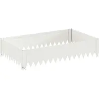 vidaXL Bordure de jardin, 100 x 60 x 20 cm, acier, blanc