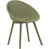 Mauro Ferretti Lot De 2 Chaises Ibiza Vertes En Polypropylène 59X59X83 Cm - Assise Tissée Pour Mobilier Contemporain - Série 940