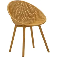 Mauro Ferretti Lot De 2 Chaises Ibiza Moutarde En Polypropylène 59X59X83 Cm - Design Tissé Pour Une Utilisation Intérieure Et Extérieure - Série 940