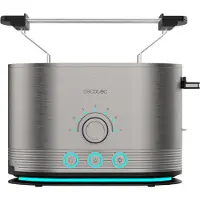 Cecotec Grille-pain Vertical Shine&Toast Double. Double Fente de 3,8 cm de Large, 850 W, Capacité 2 Toasts, Anneu Lumineux