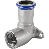 Geberit Mapress, raccords en acier inoxydable 90 ° avec filetage interne DN 15 (33405) (Raccord à sertir)