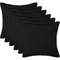 vidaXL Housse De Coussin 6 Pcs Houten Noir 40 X 40 Cm Bouclé