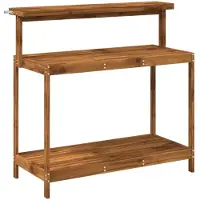 vidaXL Banc d'extérieur avec jardinière intégrée, 111,5 x 48,5 x 107 cm, en bois d'acacia massif