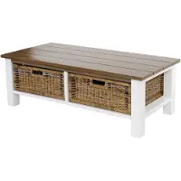 Mendler Table basse de salon Tula / 38x112x52cm / 2 paniers