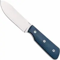 Straight Line Bigger Digger BDG-BC Stonewashed 14C28N, Blue Canvas Micarta, couteau fixe