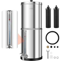 Vevor Système de Filtration d'Eau par Gravité 5,68 L Filtre à Gravité Inox