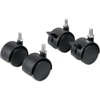 Franken Jeu de roulettes pour tableaux d'animation, plastique, noir Contenu : 4 pièces