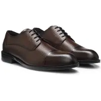 BOSS Derbies en cuir grainé à bout rapporté