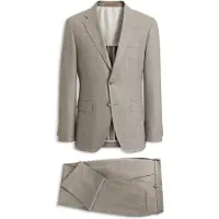 BOSS Costume Slim deux pièces en laine italienne à carreaux