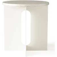 Audo Copenhagen Androgyne Table d'Appoint Ivory Steel | Calacatta Viola | Ø42 cm
