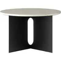 Audo Copenhagen Androgyne Table d'Appoint Black Steel | Crystal Rose | Ø65 cm