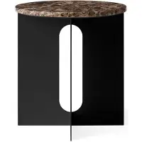 Audo Copenhagen Androgyne Table d'Appoint Black Steel | Emperador | Ø42 cm