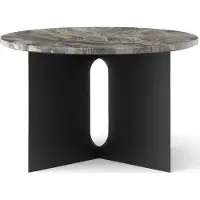 Audo Copenhagen Androgyne Table d'Appoint Black Steel | Grey Galaxy | Ø65 cm