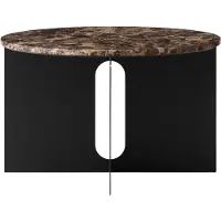 Audo Copenhagen Androgyne Table d'Appoint Black Steel | Emperador | Ø65 cm
