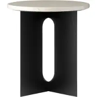 Audo Copenhagen Androgyne Table d'Appoint Black Steel | Crystal Rose | Ø42 cm