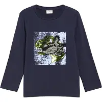 s.Oliver T-Shirt bleu marine / vert foncé / argent