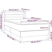 vidaXL Lit boxspring avec matelas bleu foncé 100x200 cm velours