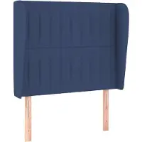 vidaXL Tête de lit avec oreilles bleu 93x23x118/128 cm Tissu
