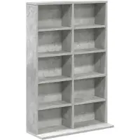 vidaXL Étagère CD en béton gris, 65 x 23,5 x 97,5 cm, en panneaux de particules