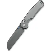 Kunwu Knives Couteau pliant Chad - Stonewashed - Titanium, Orange Peel Texture