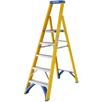 Little Jumbo 1277170518 Werner Escabeau Plateforme - Simple - Fibre De Verre - 1 X 5 Marches - Max. Hauteur De Travail 2,97m